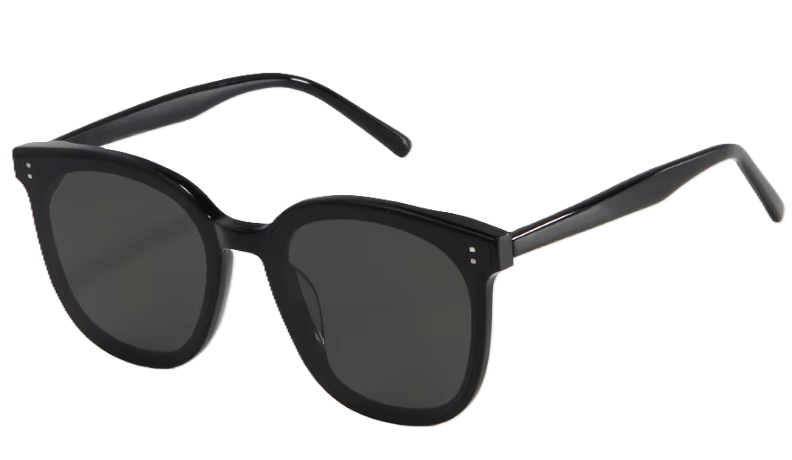 EMRIM Luxury Square Sunglasses – Black Acetate Frame with 99.9% UV Protection