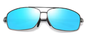 EMRIM Polarized Sports Sunglasses – Silver Frame & Blue-Tinted UV400 Lens for Fishing, Driving & Outdoor Sports